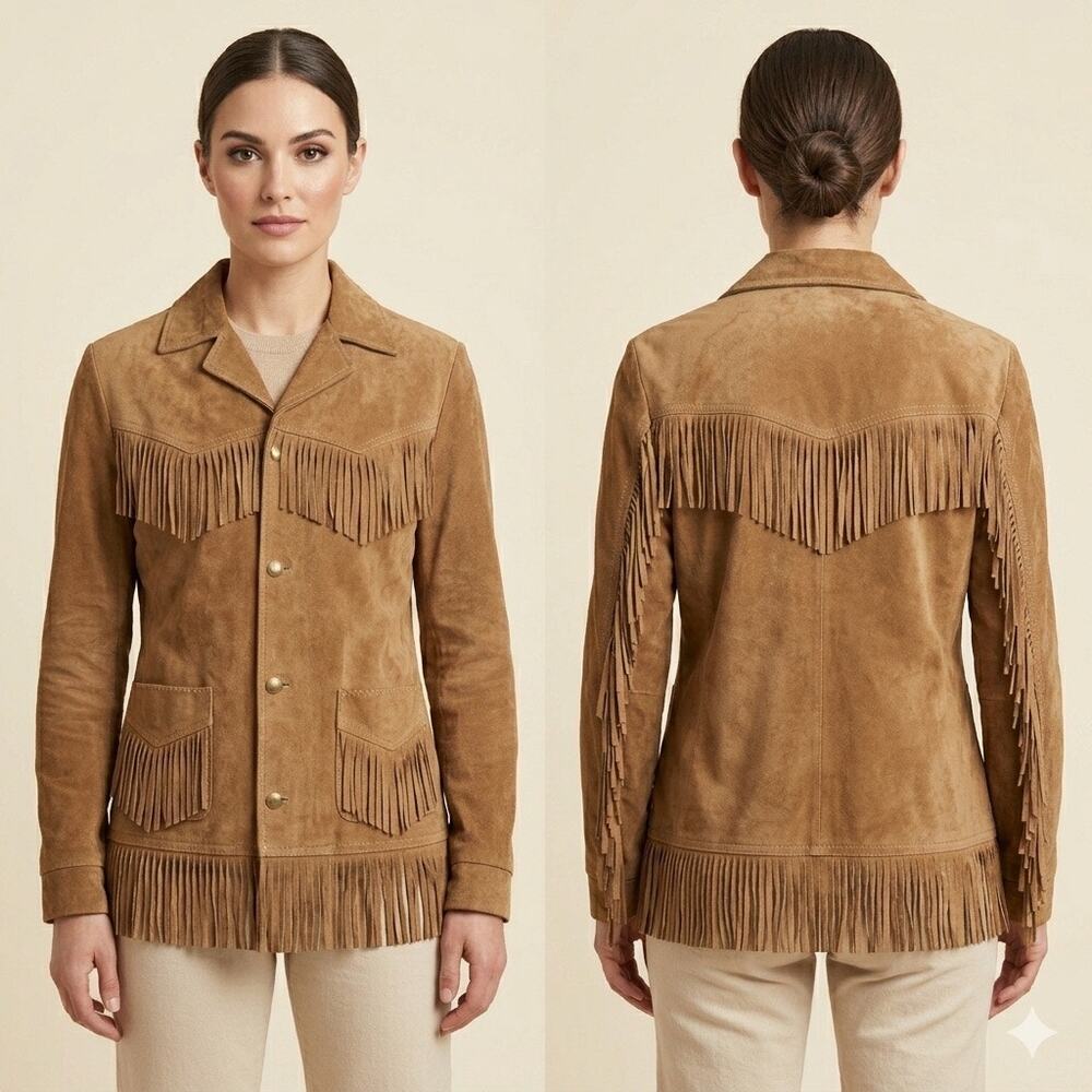 006-Jones NY Fringe Suede Jacket size XL / PTO 23”